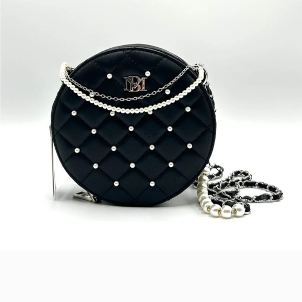 Badgley Mischka Vegan Leather Cross Body Pearl Quilted Designer NWT Bag